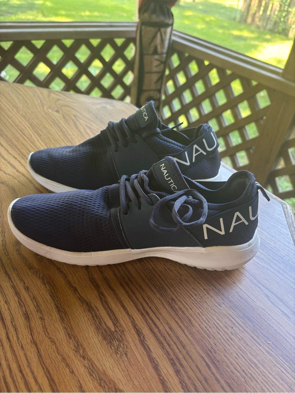 Nautica Navy & White Athletic Slip-On Lace Sneakers